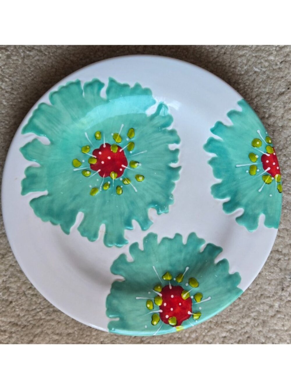 3 Laurie Gates California Salad/Appetizer Plates Bright Floral Melamine 8.5 in - Picture 6 of 7
